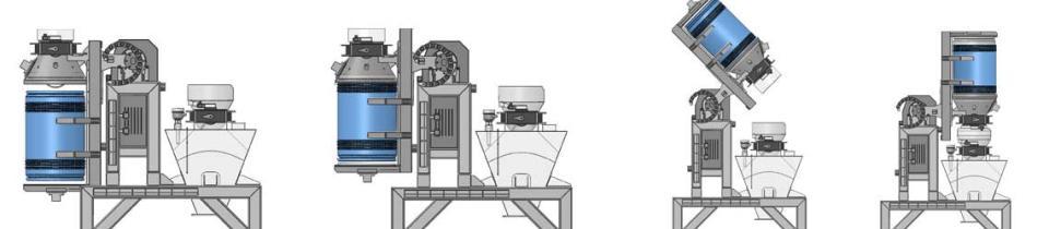 Illustratie van de DrumFlow® 04 trommelkantelaar van Palamatic Process.