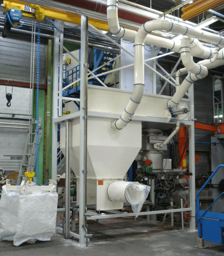 dust free big bag discharger glove box